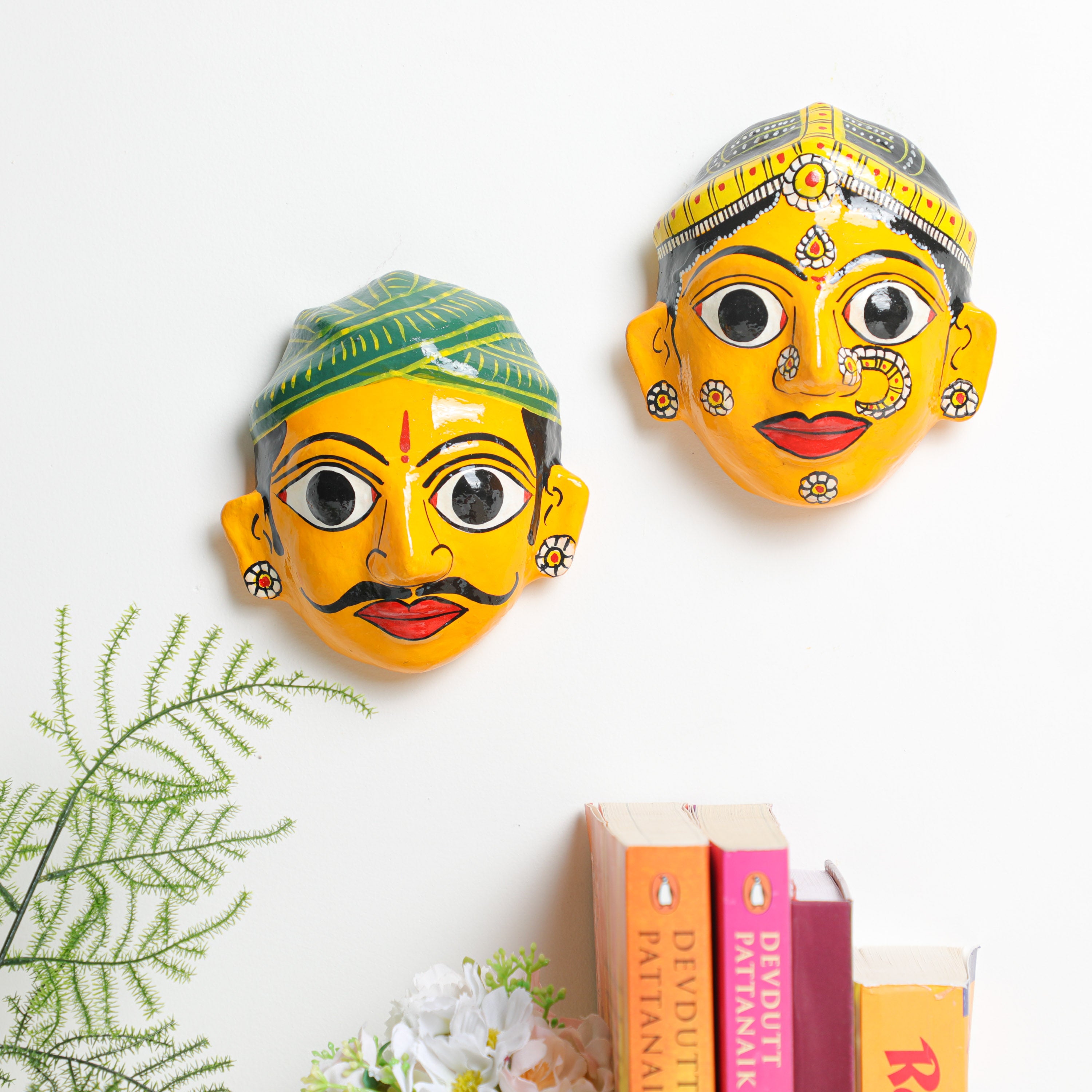 Cheriyal Mask Décor Set - Man and Woman